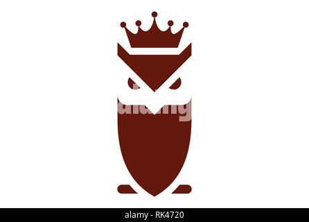 abstrack king owl logo icon Stock Vector