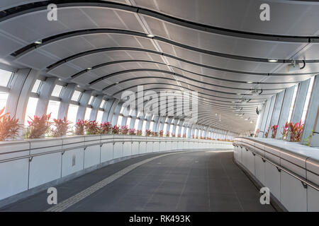 West Kowloon, Hong Kong FEB 04, 2019 : Hong Kong West Kowloon Station. It is the only station in the Hong Kong section and connects to the mainland Ch Stock Photo