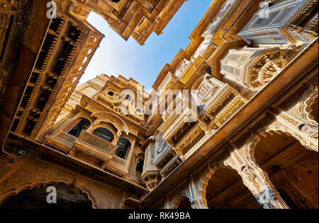 Kothari Patwa Haveli, Jaisalmer, Rajasthan, India Stock Photo