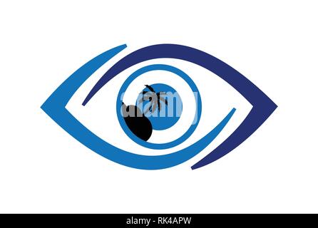 abstract eye island archipelago icon Stock Vector