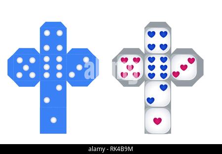 vector paper dice template cube Stock Vector Image & Art - Alamy