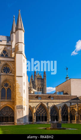London, England / United Kingdom - 2019/01/28: Inner courtyard of the royal Westminster Abbey, formally Collegiate Church of St. Peter at Westminster  Stock Photo