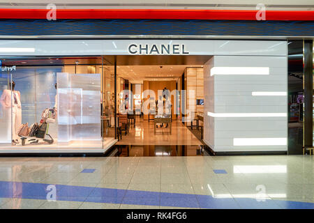 APRIL 08, 2016: Chanel store at Dubai International Airport. Dubai