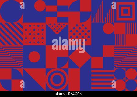 Bauhaus Abstract Geometric Simple Minimal Shapes Pattern Background, For Poster and Banner Design, Vector illustration. Stock Vector