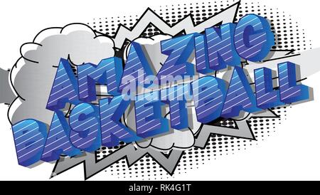 Amazing Basketball - Vector illustrated comic book style phrase on abstract background. Stock Vector