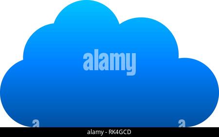 Cloud symbol icon - blue gradient outline, isolated - vector ...