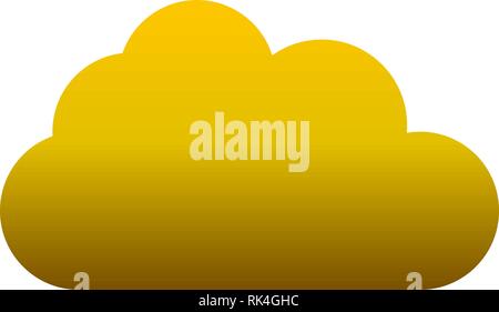 Cloud symbol icon - golden gradient, isolated - vector illustration Stock Vector