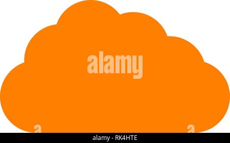 Cloud symbol icon - orange simple, isolated - vector illustration Stock Vector
