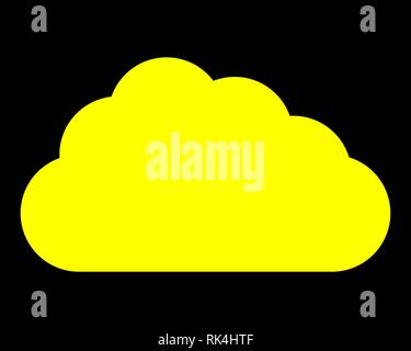 Cloud symbol icon - yellow simple, isolated - vector illustration Stock Vector