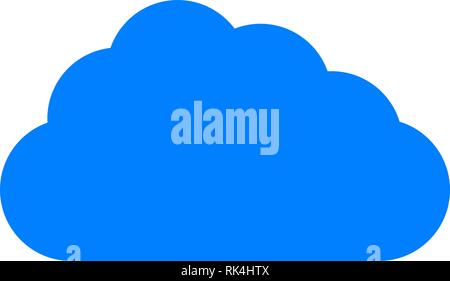 Cloud symbol icon - blue simple, isolated - vector illustration Stock Vector