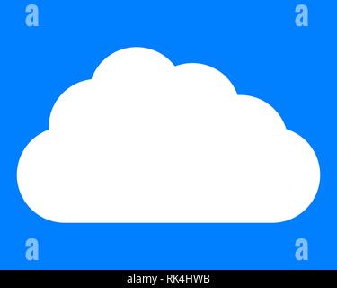 Cloud symbol icon - white simple, isolated - vector illustration Stock Vector