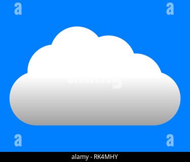 Cloud symbol icon - white gradient, isolated - vector illustration Stock Vector