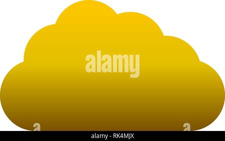 Cloud symbol icon - golden gradient, isolated - vector illustration Stock Vector