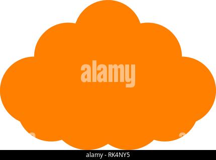 Cloud symbol icon - orange simple, isolated - vector illustration Stock Vector