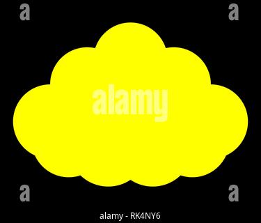 Cloud symbol icon - yellow simple, isolated - vector illustration Stock Vector