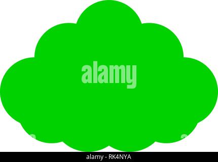 Cloud symbol icon - green simple, isolated - vector illustration Stock Vector