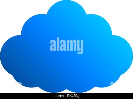Cloud symbol icon - blue gradient outline, isolated - vector ...