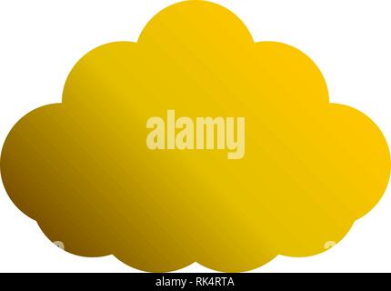 Cloud symbol icon - golden gradient, isolated - vector illustration Stock Vector