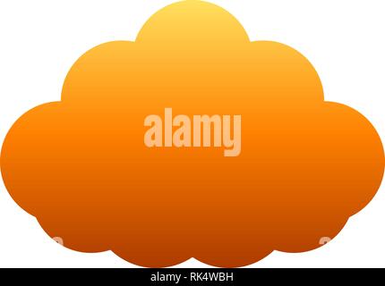 Cloud symbol icon - orange gradient, isolated - vector illustration Stock Vector
