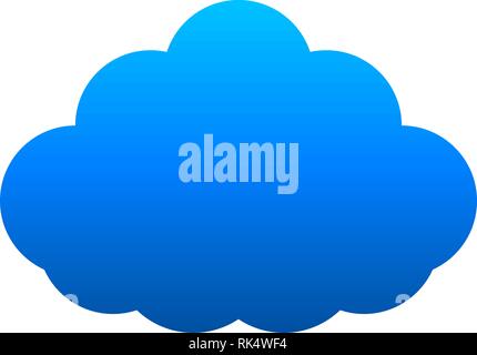 Cloud symbol icon - blue gradient, isolated - vector illustration Stock Vector