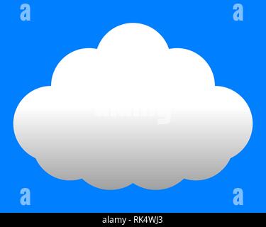 Cloud symbol icon - white gradient, isolated - vector illustration Stock Vector