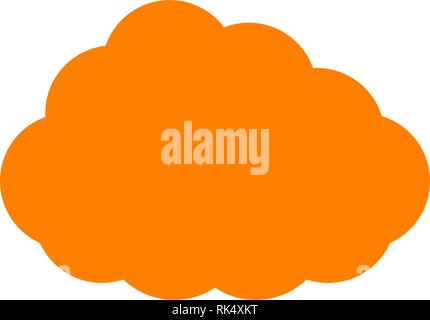 Cloud symbol icon - orange simple, isolated - vector illustration Stock Vector