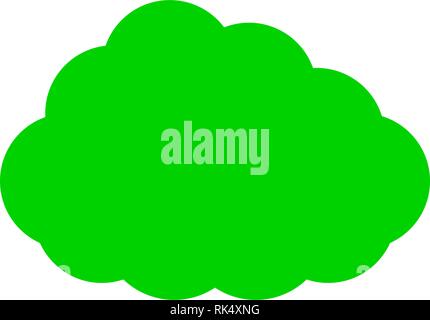 Cloud symbol icon - green simple, isolated - vector illustration Stock Vector