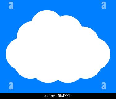Cloud symbol icon - white simple, isolated - vector illustration Stock Vector