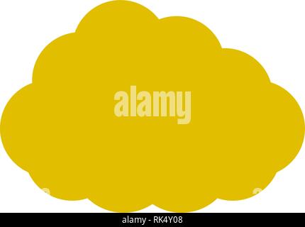 Cloud symbol icon - golden simple, isolated - vector illustration Stock Vector