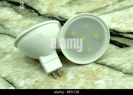 Led light bulbs with clipping path silver studio . Stock Photo