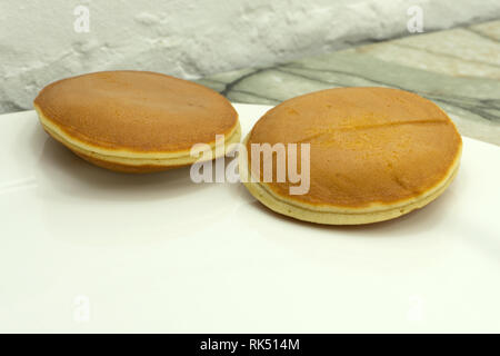 Hot Pancake With Condensed Milk Stock Photo Alamy