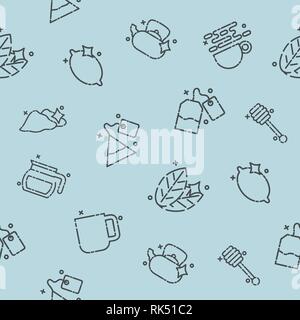 Tea concept icons pattern . Tea ceremony. Vector illustration, EPS 10 Stock Vector