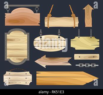 Wood banners boards. Vector illustration EPS 10 Stock Vector