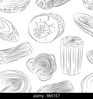 Wood stumps vector set pattern. Vector illustration, EPS 10 Stock Vector