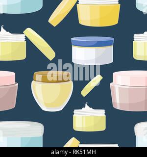 Cream jar pattern isolated on light background. Ideal for mock up packaging. Stock Vector