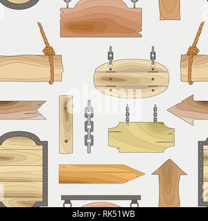 Wood banners boards pattern. Vector illustration EPS 10 Stock Vector
