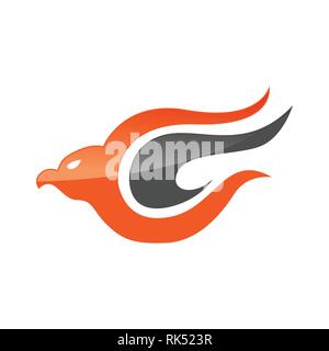 Abstract eagle bird or fantasy eagle logo template for security or airlines company Stock Vector