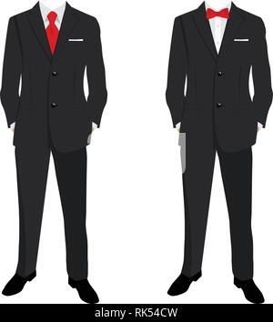 Wedding men's suit and tuxedo. Collection. Vector illustration Stock ...