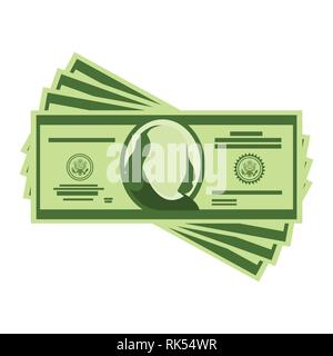 isolated stack money banknotes vector illustration Stock Vector Image ...