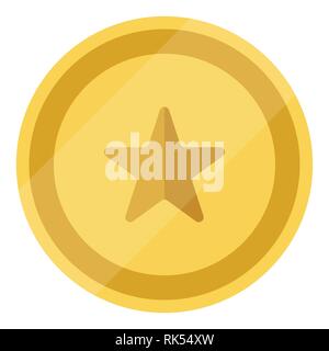 Golden One Token Coin Icon Stock Illustration - Download Image Now