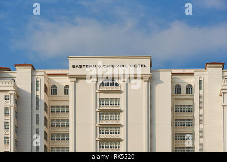 facade of eastern and oriental hotel in George Town, Penang, Malaysia Stock Photo