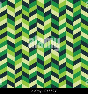 Vector arrow repeat seamless pattern. Green arrows. Zig zag pattern. Stock Vector