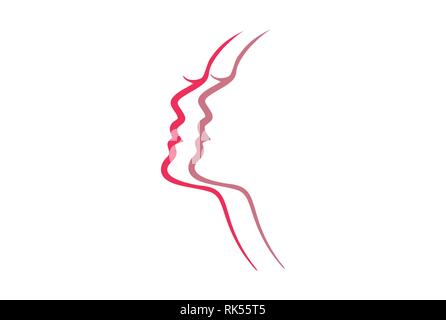 abstract beauty woman logo icon for beauty care or skin care or spa Stock Photo