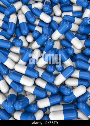 Background formed by capsule pills. 3d illustration. Stock Photo