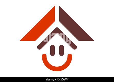 abstract home smile logo icon Stock Photo