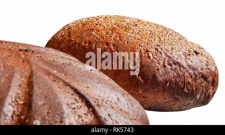 Round loaf of freshly baked sourdough bread. Stock Photo