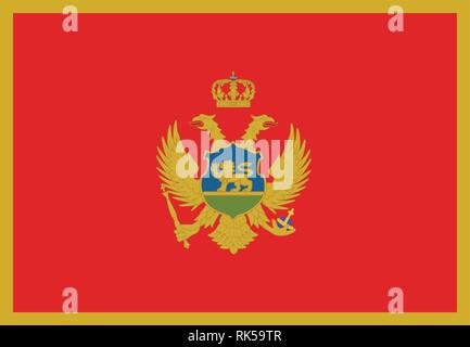 Montenegro flag vector icon isolated on white background. Montenegro flag button Stock Vector