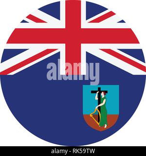 Vector round national flag of Montserrat. Stock Vector