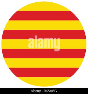 Vector flag of Catalonia. Catalonian flag. Autonomous community in Spain Stock Vector