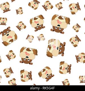 Seamless pattern of dogs. Vector illustration in cartoon style. Stock Vector